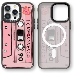 Magnetic for iPhone 14 Pro Magsafe Case Cute Aesthetic - Durable Fashion Funny Phone Case - Girly Cassette Tape Pattern Print Cover Design for iPhone 14 Pro 6.1" Black Magnetic for iPhone 14 Pro Magsafe Case Cute Aesthetic - Durable Fashion Funny Phone Case - Girly Cassette Tape Pattern Print Cover Design for iPhone 14 Pro 6.1" Black