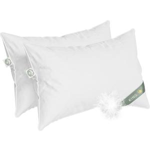King Size Pillow Set of 2 - Soft Luxury Hotel Pillow for a Luxury Bed - 100% European Goose Down Pillow 800FP - Featherless Pillow for Sleeping