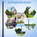 Street Light Pole 16 Ft, Outdoor Adjustable Metal Street Lamp Post for Solar Lights, Heavy Duty Exterior Lighting Pole with Rebar Cage for Backyard, Parking Lot, Patio
