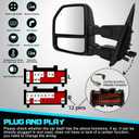 Power Heated Tow Mirrors Compatible with 20152020 Ford F-150, Trailer Towing Side Mirrors w/Turn Signal, Spot Auxiliary Light, Puddle Light, 22 to 8 Pin Adapter Included, Can fit Different Interfaces