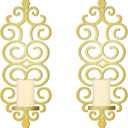 OYEFLY DIY Metal Candle Sconces Wall Decor, Wall Mounted Candle Holder (Gold)
