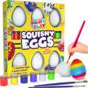 Easter Egg Squishy Painting Kit - Arts & Crafts for Girls and Boys - Kids Art Activities - Craft Gift for Kid Ages 6 7 8 9 10 Year Old Girl Gifts - Decorate 6 Slow Rising Squishies with Paint