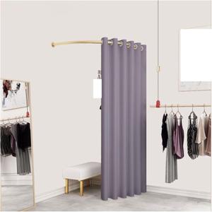 Adjustable shower curtain rail,round shower curtain rail,Clothing Store U-shaped Corner Wall Hanging Poles, Dressing Room Metal Curtain Rail for Privacy Protection and Room Divider (Size : 100x100CM) (120x120CM, One Color)