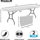 LIFETIME 8-Foot Fold in Half Table, Light Commercial, White Granite