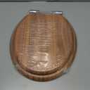 Round Toilet Seat Molded Wood Toilet Seat with Quietly Close and Quick Release Hinges, Easy to Install also Easy to Clean by Angol Shiold (Round, Natural)