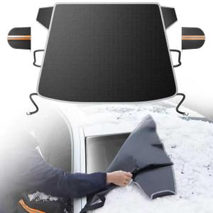 DooGooCoo [2026 Upgraded] Windshield Cover for Ice and Snow [700D Waterproof Fabric]-Against Snow, Ice, Frost and Water, Heavy Duty Car Snow Cover, Suitable for Cars, SUVs, and Trucks - Medium