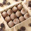 12 Pack Velvet Christmas Ball Ornaments Large Flocked Christmas Tree Hanging Ornaments Shatterproof Flocked Decorative Balls for Xmas Tree Decorations (Earth Brown, 2.36inch)