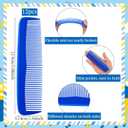 SiliFine 24 Pcs Cheer Hair Brush Detangling Cheer Hair Comb Set Include 12 Mini Brush for Hair 12 Fine Wide Combs Wet Dry for Team Gift Sport Cheerleader Gifts for Women(Blue)