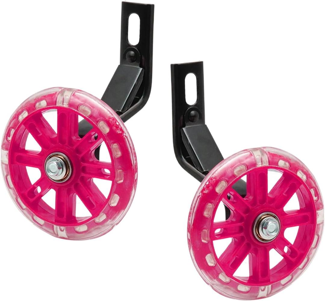 Pair of Bicycle Auxiliary Wheel Children's Bicycles Accessories For 12" 14" 16",Flash Training Wheels