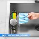 Cisily Kitchen Sink Caddy Sponge Holder in The Sink, Stainless Steel Kitchen Sink Organizer, Brush Holder, Dish Cloth Hanger, Sink Stopper Holder (Suction cup-Black)