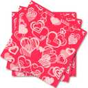 2 x Gatherfun Valentines Party Disposable Napkins Heart Love Paper Napkins for Valentine's, Weddings, Engagements, Anniversaries, Bridal Showers, Birthday Party Supplies 3-Ply 50 Pack