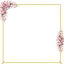 Wokceer Wedding Arch Backdrop Stand Square 7.2 x 7.2 FT Wedding Arches for Ceremony Metal Balloon Arch Frame for Wedding Birthday Party Garden Arbor Anniversary Event Decor (Gold)