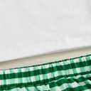 Ayalinggo St Patricks Day Baby Girl Boy Outfit Green Shamrock Long Sleeve Shirt Top Plaid Pants Set Saint Patrick's Clothes (White)