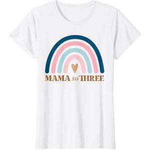 Mom of Three, Third Baby Announcement, T-Shirt, Large