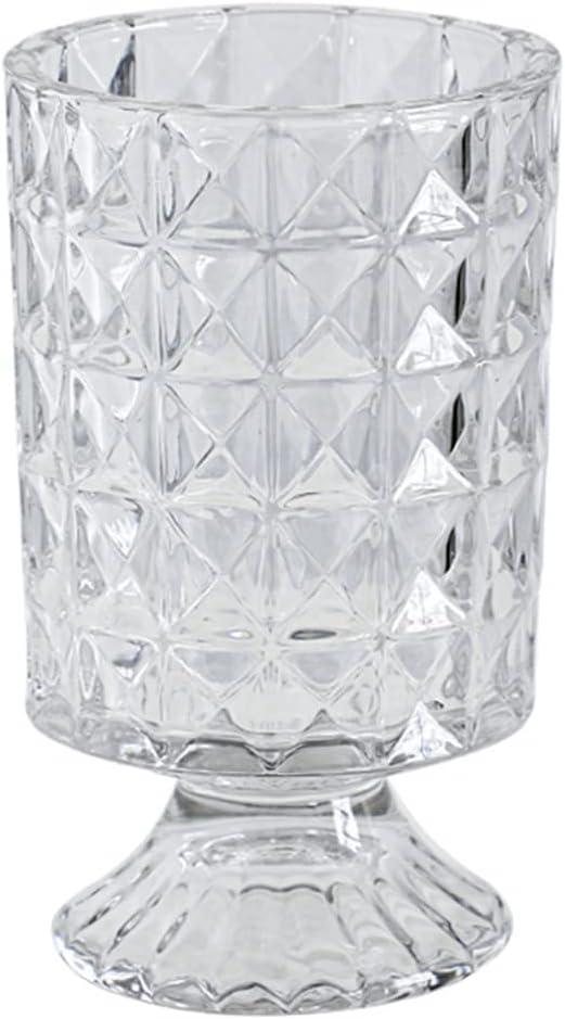 Clear Glass Vases for Flowers, 7 Inch Crystal Glass Vase, Glass Bud Vase for Flower Arrangement, Decor Table Vases for Dining Table Living Room Decorations (Color : B)