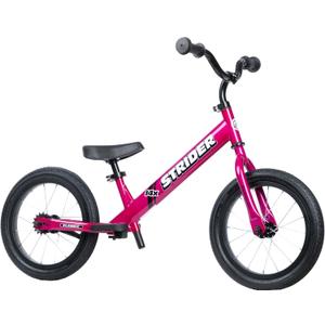 Strider 14x,- Balance Bike for Kids 3 to 6 Years - Includes Kid-Size Grips, Padded Seat, Performance Footrest & All-Purpose Tires - Easy Assembly & Adjustments (Funky Fuchsia)