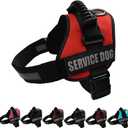 ALBCORP Service Dog Vest Harness  Reflective, No-Pull Harness with Handle & Comfy Mesh Padding  Sizes XXS-XL for Puppies, Small & Large Dogs  2 Removable Service Patches Included (Large, Red)