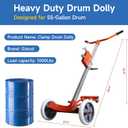 55 Gallon Drum Dolly - Heavy-Duty Drum Truck with Reinforced Design for Maximum Stability, Durability 1,000 lb Capacity Built for Industrial