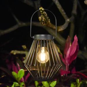 Solar Hanging Lantern Outdoor Waterproof, Metal Decorative Light with LED Bulb, Solar Powered Tabletop & Balcony Lighting Garden Decor for Yard, Patio & Porch, Gift for Mom & Grandma