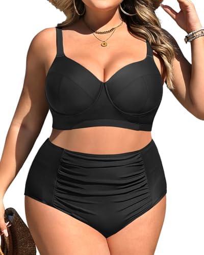 Tempt Me Women Plus Size Underwire Bikini - Two Piece High Waisted Swimsuits Bathing Suit 2025 Swimwear Size 20W