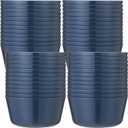 Foaincore Kids Plastic Bowls 10 oz Cereal Snack Microwave Dishwasher Safe Toddler Bowls Kids Colorful Snack Children Salad Dessert Soup Supplies(Dark Blue,24 Pcs)