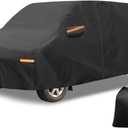 X AUTOHAUX Car Cover Outdoor Waterproof Sun Rain Snow Hail Protection with Left Side Door Zipper 210D-PU for Ford Transit Connect