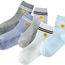 MeiLiZuRL Women's Cute Funny Crew Socks - Cotton Novelty Socks for Women & Girls (5-6 Pairs), Set of 4