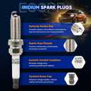 ECCPP Spark Plgu Replacement for 93476,SILZKAR7E8S Fit 2017-2020 for Jaguar for F-Pace 3L/V6,2022-2025 for Land Rover for Defender 110 5L/V8 Pack of 6 Platinum Iridium High Performance Spark Plugs
