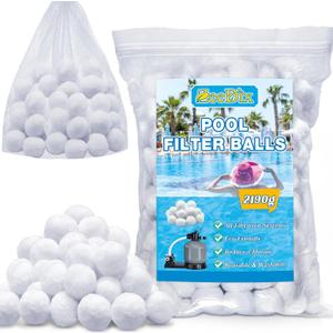 ZeeDix 4.8 lbs Pool Filter Balls for Sand Filter Pump, New Upgrade Efficient Swimming Pool Filter Sand Alternative(Equals 150 lbs Pool Filter Sand), Reusable Eco-Friendly Fiber Filter Media Balls
