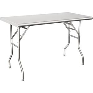 HARDURA Folding Stainless Steel Table 24X48 Inches with Legs NSF Commercial Portable Folding Prep Table for Restaurant Kitchen Home and Hotel