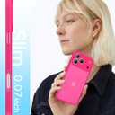 for iPhone 17 Pro Max Case, [Ribbed Non-Slip Sides] [Military-Grade Drop Protection] [Full Camera Protection] Anti-Yellow Soft-Touch Shockproof Slim Phone Case for iPhone 17 Pro Max, Hotpink