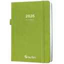 2026 Daily Planner/Calendar, One Page Per Day, Daily Monthly Agenda Planner with Time Slots and Monthly Tabs, Jan - Dec 2026, 5.7" x 8.25" Appointment Book, Pen Holder, Leather Cover (2026-Chartreuse)