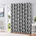 Melodieux Moroccan Fashion Room Darkening Blackout Grommet Top Curtains, 100 by 96 Inch, Grey (1 Panel)