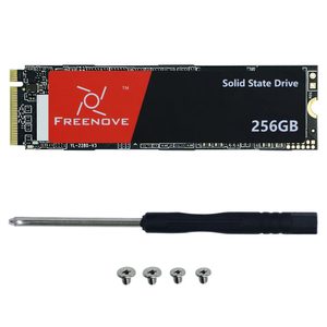 Freenove 256GB M.2 NVMe SSD for Raspberry Pi 5 HAT Adapter NAS Kit, Solid State Drive, Size 2280, PCIe 2.0 / 3.0