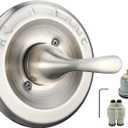 T13020-SS Brushed Nickel Stainless Steel Replacement for Delta Classic 13/14 Series Single-Function Handle Trim Kit,Fit for Delta Shower Rough-in Valve R10000 Series (2 Style of Cartridge Included)