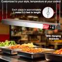 PYY Food Heat Lamp Strip - 36 Inch Commercial Food Heating Warmer Hanging Stainless Steel Electric Strip Heater Warming Lights for French Fries Warmer Food Service Cafeteria Restaurant, 500W, Silver