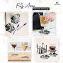 ARILEO Coasters for Drinks, Black Marble Ceramic Hexagon Coaster Set with Metal Holder, Set of 8 Absorbent Cup Place Mats for Home Decor