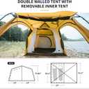 Naturehike Dune Hot Tent with Stove Jack,Double Layer 4 Season Tent,Waterproof 2 Person Tents for Camping
