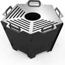 2 IN 1 BBQ Charcoal Grill & Fire Pit, Detachable Fire Pit, Portable Yakitori Hibachi Grill, Barbecue Stove for Camping Picnic Patio Backyard Tailgating, GS357