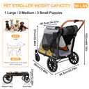 Dog Stroller for Large-Dogs: Easy Fold Dual Entry Onefoot Brake