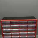 Akro-Mils 24-Drawer Plastic Drawer Storage Cabinet for Garage Organization, Bead Organizer, Building Bricks Storage, Teacher Toolbox, Makeup Organizer, 20" W x 6" D x 16" H, 10124 Red