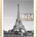 Upsimples 18x24 Picture Frame, Display Pictures 16x20 with Mat or 18 x 24 Without, Wall Hanging Poster Frames, Gold, 1 Pack