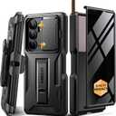 TONGATE for Z Fold 7 Case with Stylus & Pen Holder, [Built-in Privacy Screen Protector & Slide Camera Cover][Anti Spy] Military Grade Drop Stand Case for Samsung Galaxy Z Fold 7 with Belt Clip, Black