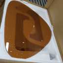 Mid Century Modern Glass Coffee Table, Coffee Table for Living Room, Noguchi Coffee Tables,Suitable for Bedroom Living Room Reception Office Tables (Walnut/Brown, ML) (ML 39.5 * 27 * 16in)