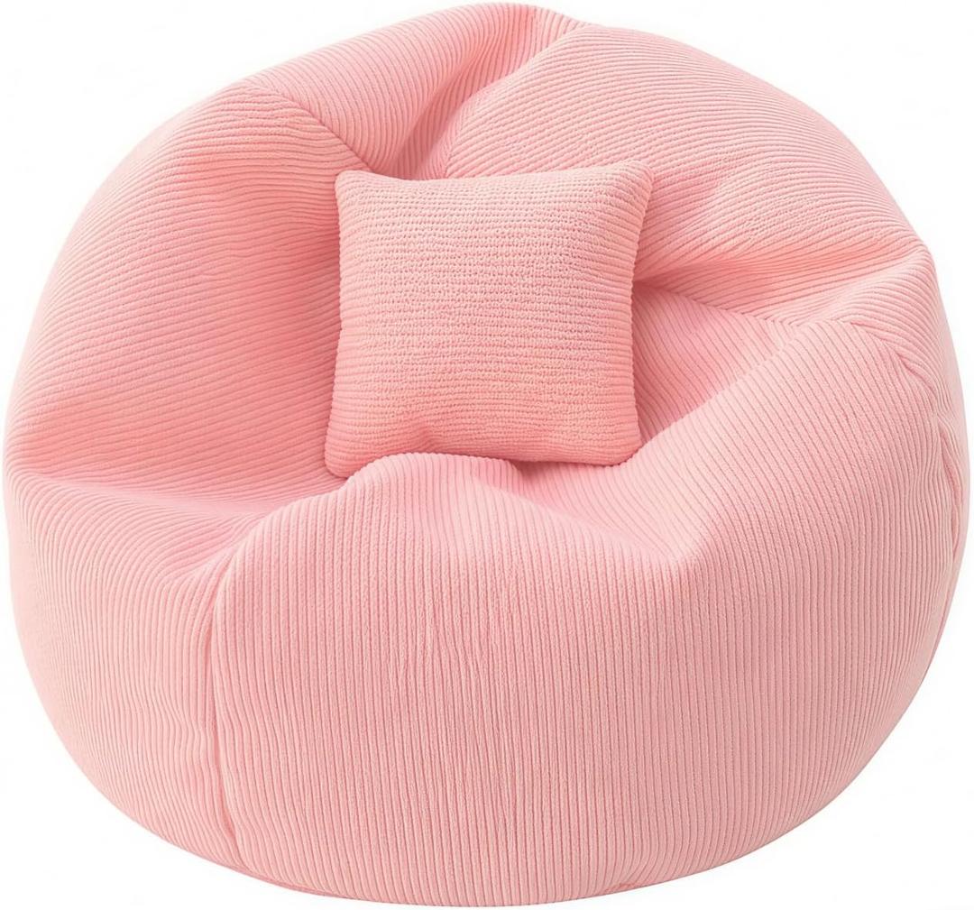 Handmade Bean Bag Chair for Doll Sofa Seat, Mini Sofa Suitable for 17 CM Dolls, Practical Accessories Suitable for Blind Box Enthusiasts and Collectors (Pink)