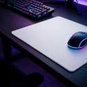 Glass Mouse Pad, 13.7x10.2 Inch Large Gaming Mousepad with Non-Slip Base, Special Glass Surface for Optimal Control, Clear Mouse Mat for Desk Computer Laptop Gamer Office Work