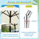 2 Pcs Patio Umbrella Pole Replacement Parts Outdoor, Fits for 1.5 Inches Diameter, Wear Resistant Push-Button Tilt Adjustment Metal Parasol Mounting Bracket Accessories for Yard Deck Balcony Garden