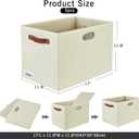 Bagnizer 3-Pack Foldable Fabric Storage Bins with Durable PU & Metal Handles, Collapsible Storage Baskets for Shelves, Home Storage, Closet Organizers, Living Room(17"x11.8"x11.8", Beige) (Extra Large)