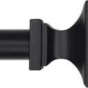 Black Curtain Rods - Adjustable 32 to 88 Inch, Elegant Square Decorative Treatment for Single Windows - Square Finial, 1 Pack (32-88)