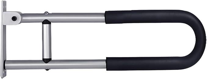 Toilet Aids Grab Bar Rails, Bathroom Safety Support Rail, Shower Handrail, Non-Slip Drop Down Toilet Support Frame Handle for Elderly Disabled Pregnant Bariatric, Wall Mounted Aluminium Alloy